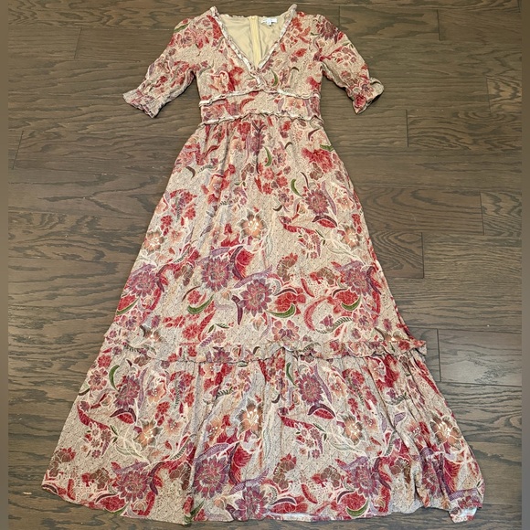 BTFL-LIFE  Floral Ruffle Maxi Dress Size Small - Picture 6 of 13